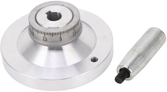 Draaibank Handwiel 80 mm - Manubrio in Alluminio - Diametro 80 mm - Scala 0-25 mm - Precisione CNC - Asse 6x6 mm