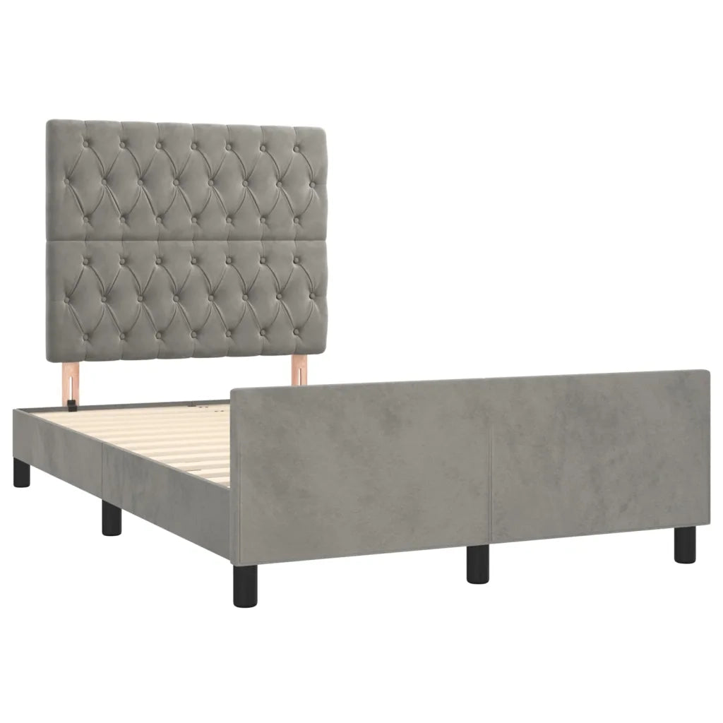 Giroletto senza Materasso Grigio Chiaro 120x200 cm Velluto 3125928