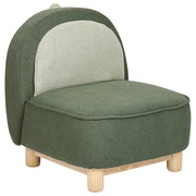 Sedia per animali tessuto in poliestere verde scuro Sedile senza braccioli per cameretta per bambini Design moderno Dinosauro