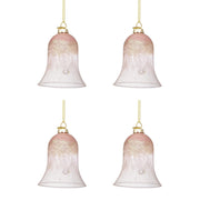 Campanella Albero di Natale in Vetro Sfumatura Rosa Bianco Elegance