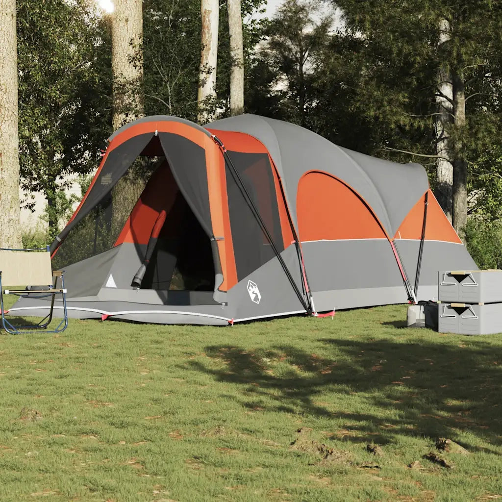 Tenda Familiare a Tunnel 8Persone Grigia Arancione Impermeabile 4009554