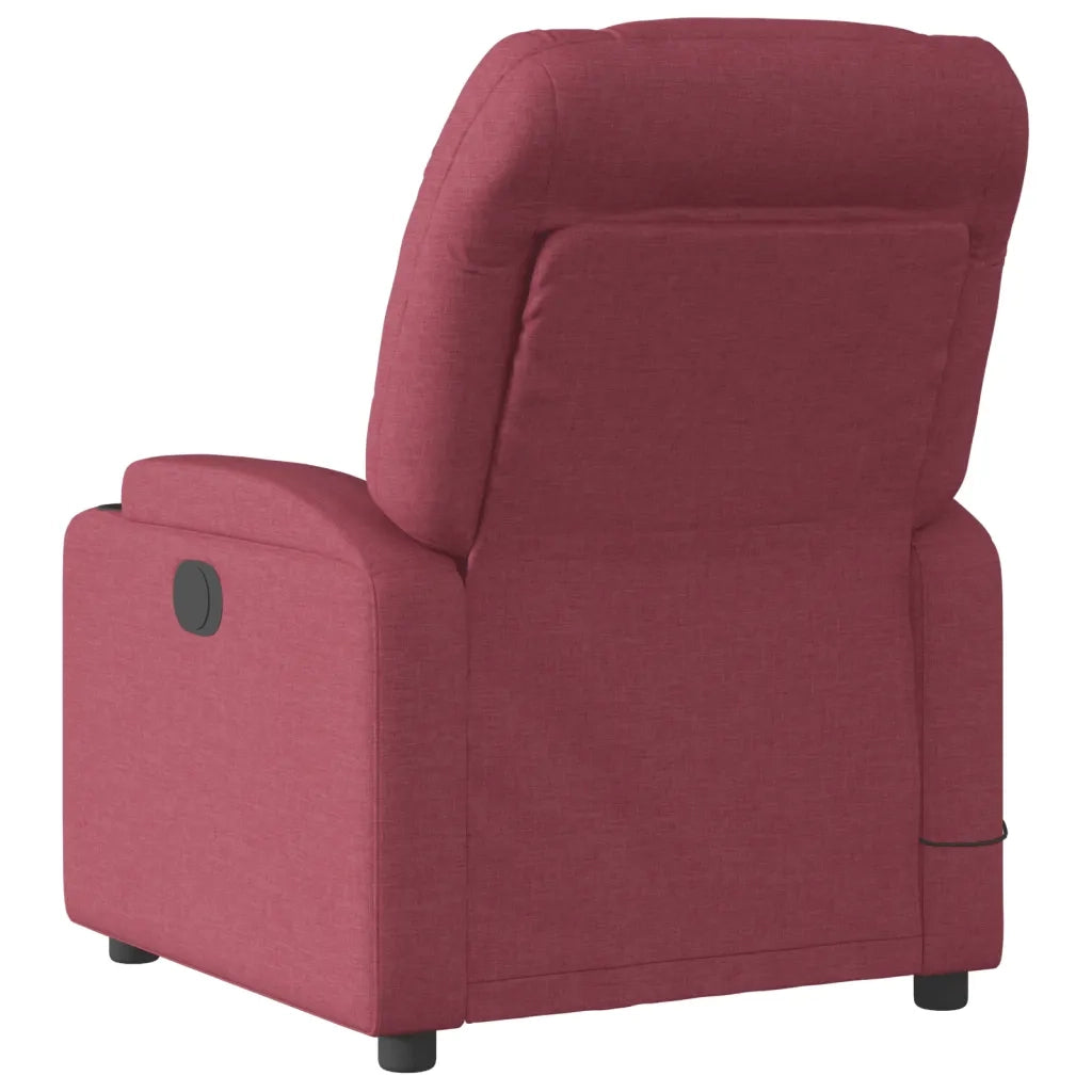 Divano Sedia-Poltrona Massaggiante Reclinabile Rosso Vino in Tessuto 776287