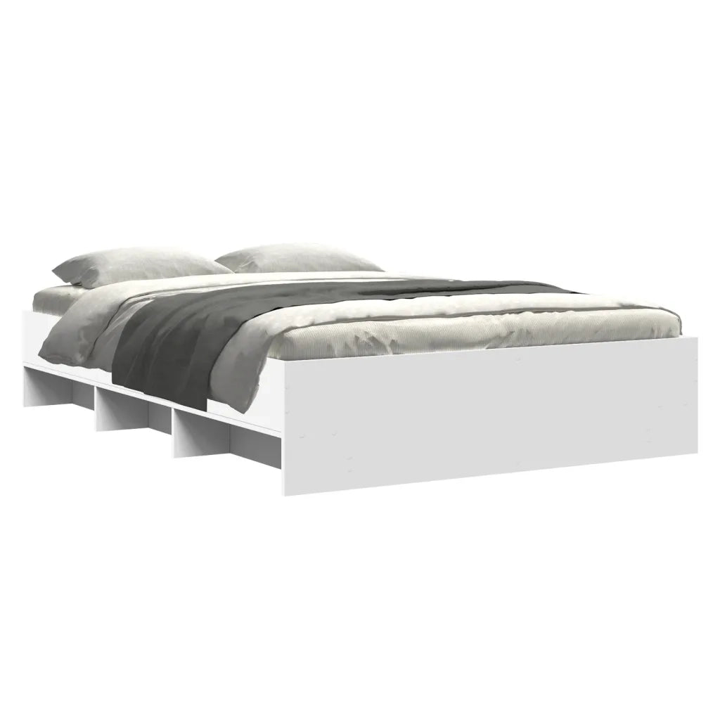 Letto matrimoniale | Letto per adulti | Giroletto Bianco 120x190 cm in Legno Multistrato