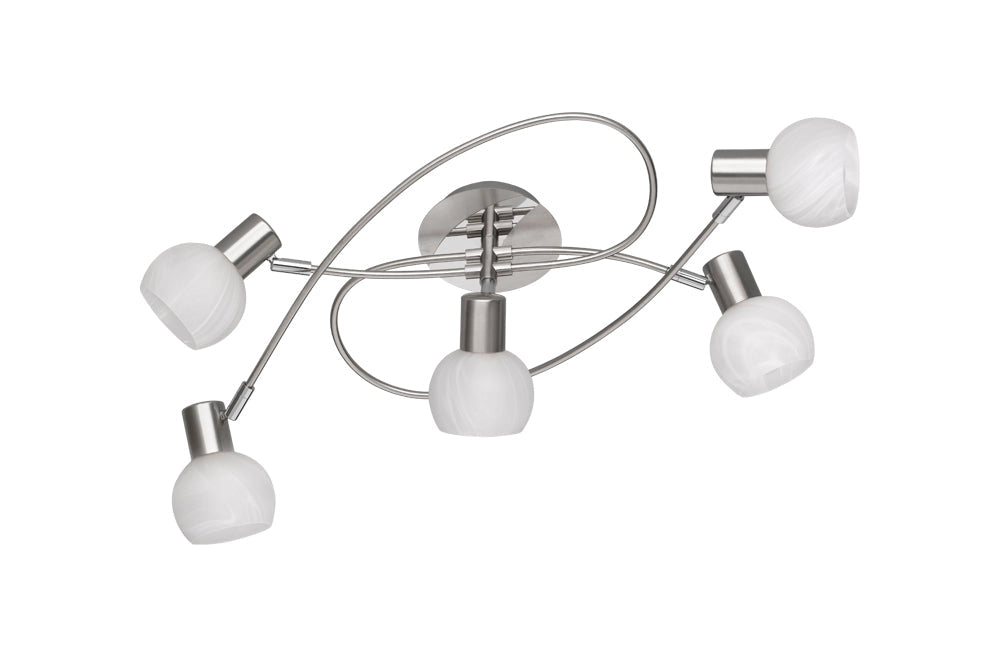 Plafoniera da Interno  E14 in Metallo Nickel Opaco