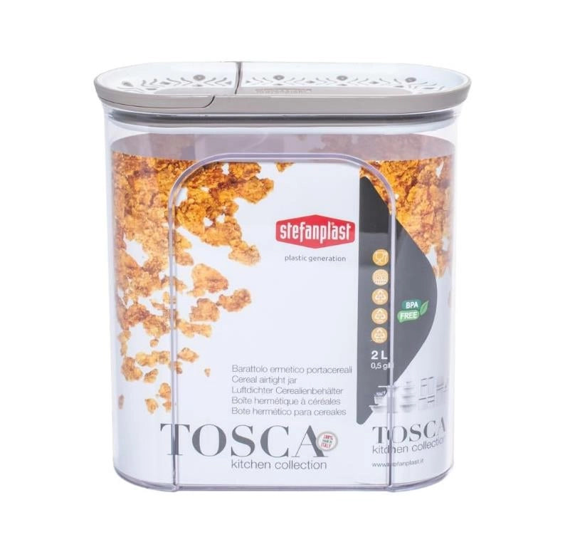 Barattolo Contenitore Portacereali Tosca Tortora 2 Litri