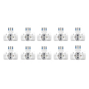 Adattatore Tripla Spina 16A con 3 Prese Universali Ita 10A/16A Schuko 16A 250V Max 1500W Bianco