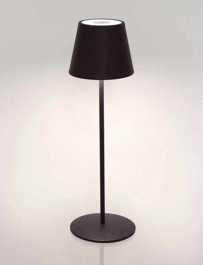 Lampada da Tavolo Ø12x38 cm in Acciaio Nero