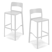 Set 2 sgabelli in polipropilene STIL altezza seduta 65cm, impilabile, idrorepellente, resistente ai raggi UV, design moderno e innovativo, ideale per la cucina, la veranda o giardino colore Ghisa