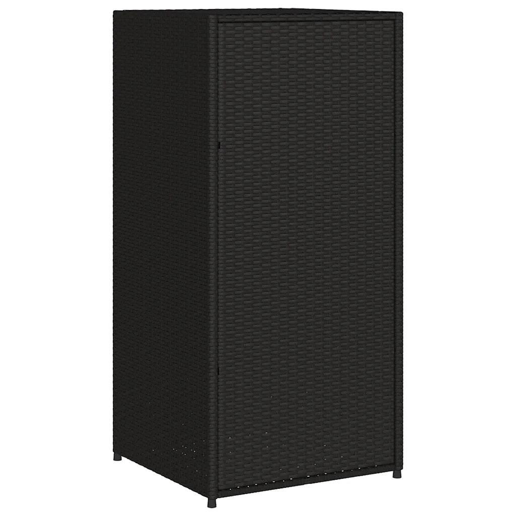 Armadietto Portaoggetti da Giardino Nero 55x55x111cm Polyrattan 365559