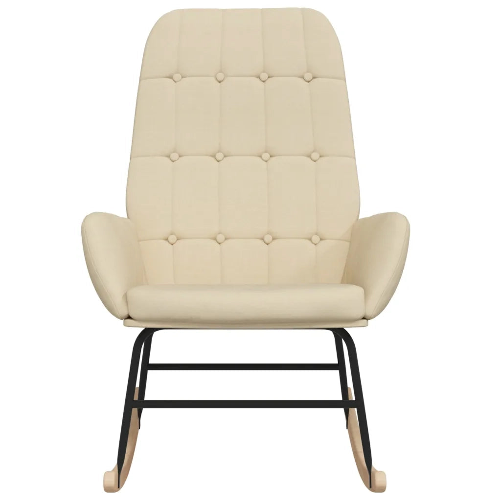 Sedia a Dondolo Crema in Tessuto 341255