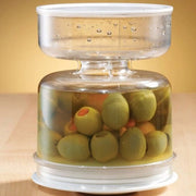 Contenitore alimentare in acrilico - 234 g - bianco - con separazione liquido/solido - contenitore per zuppa - contenitore per verdure