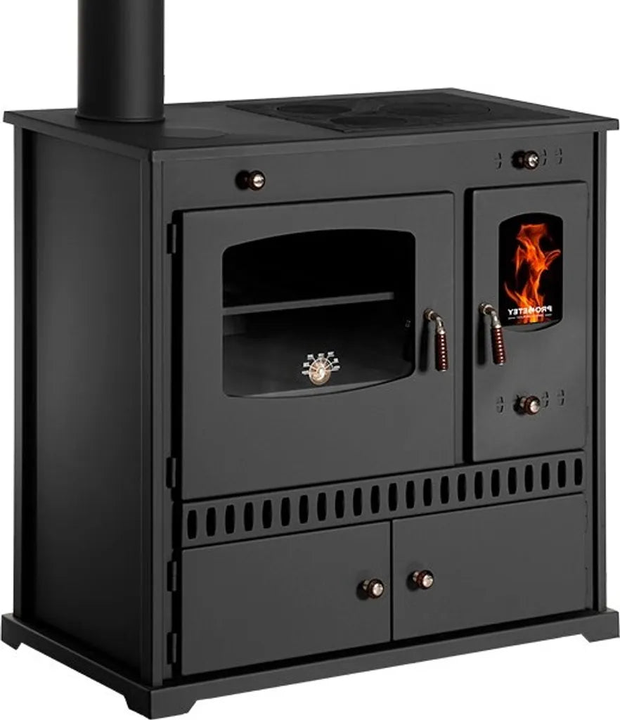 Stufa a legna con camino dritto Eco Perfect