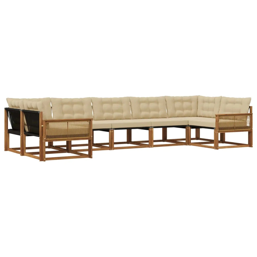 Set di divani da esterno 7 pz Naturale e Beige 3381669