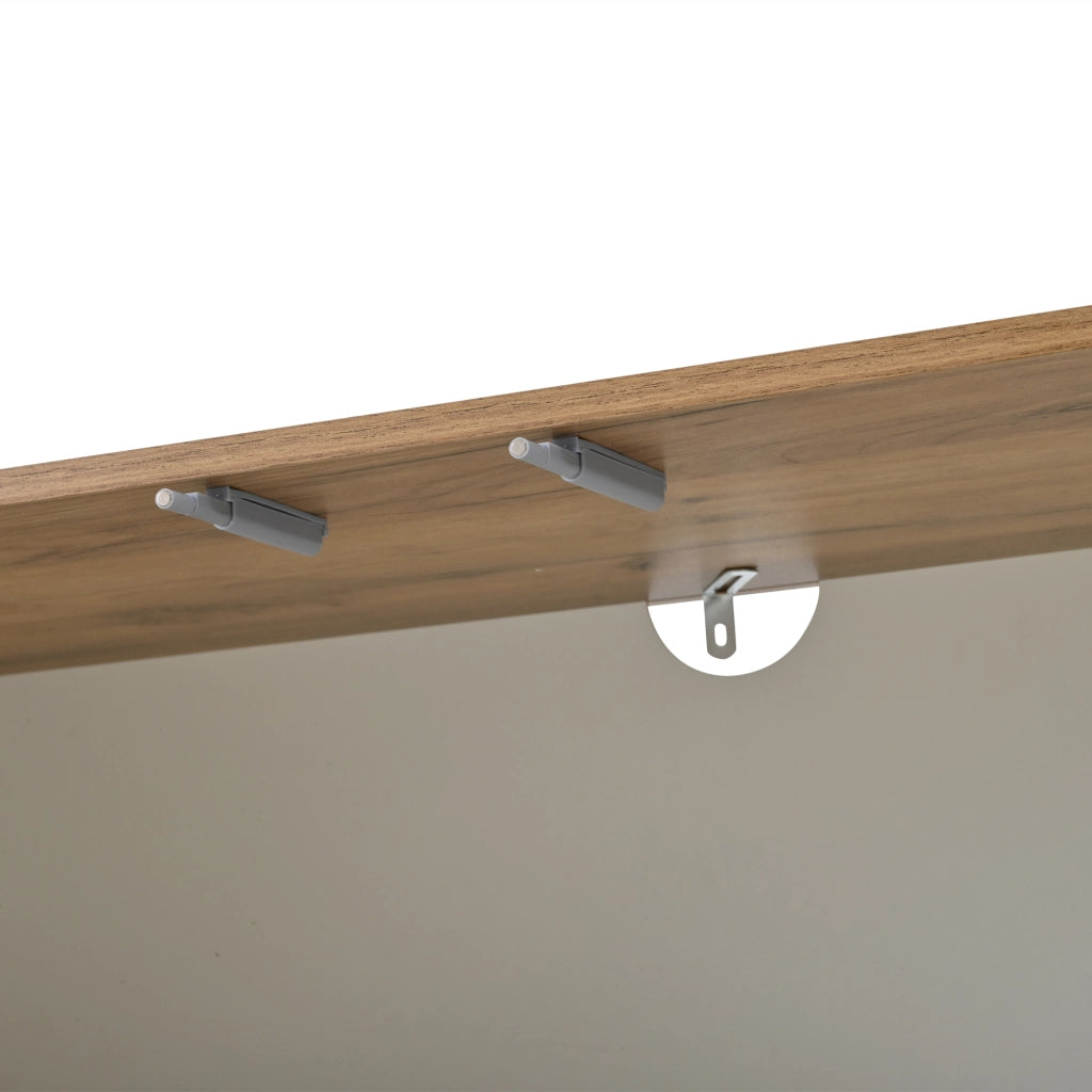 Mobile TV Lowboard ¨C MINIMAL ¨C Bianco/Legno, 4 Ante, 6 Piedi in Metallo, 180x40x45 cm