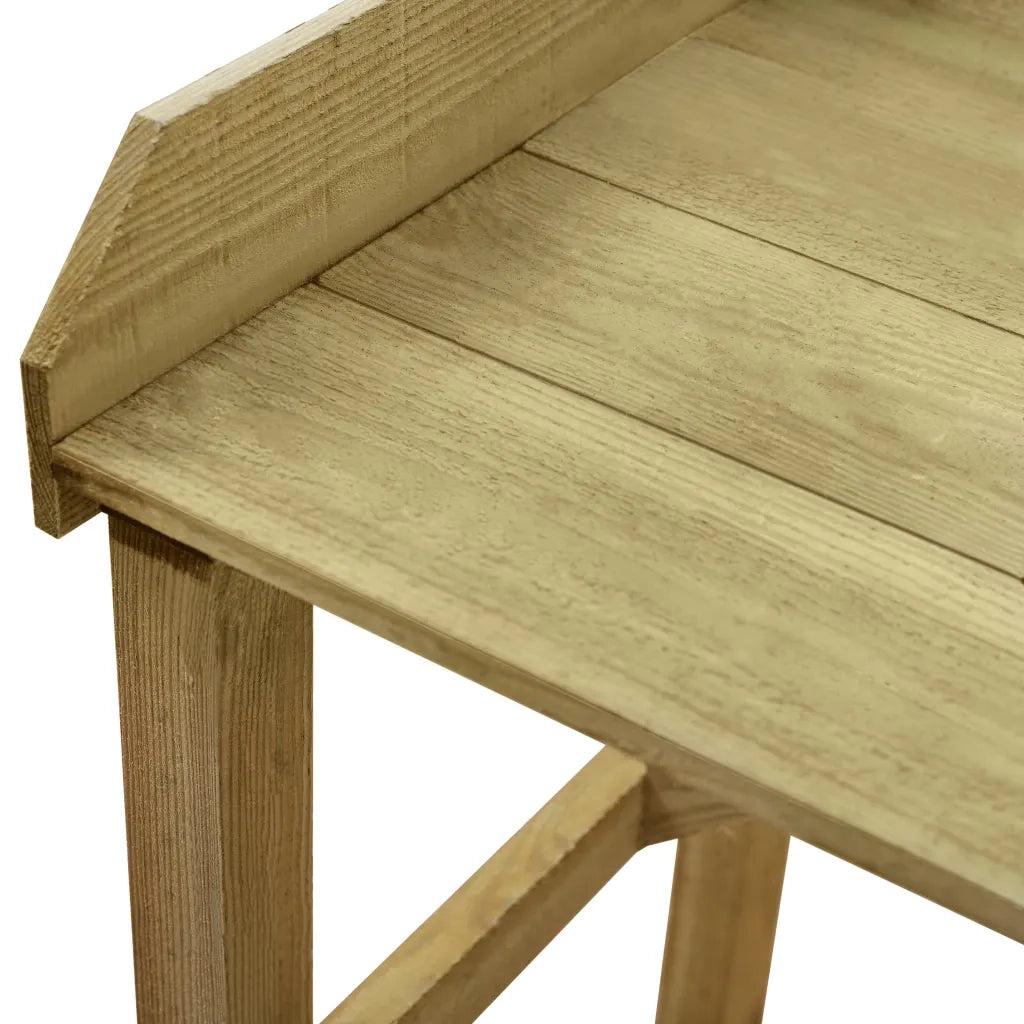 Tavolino da fioriera in legno 75 x 40 x 90 cm con 2 ripiani design moderno stile da giardino in pino impregnato marrone 02_0045910