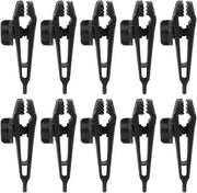 Fermoventi Tenda Clip Luifel Tarp Fissaggio Accessorio Campeggio Nero - Set da 10