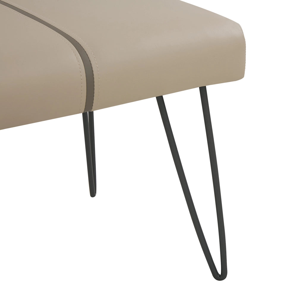 Camera Da Letto Panca Beige Ecopelle Tappezzeria Gambe In Metallo Moderne