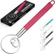 Deense deeggarde con manico in silicone, garde in acciaio inossidabile, rosso