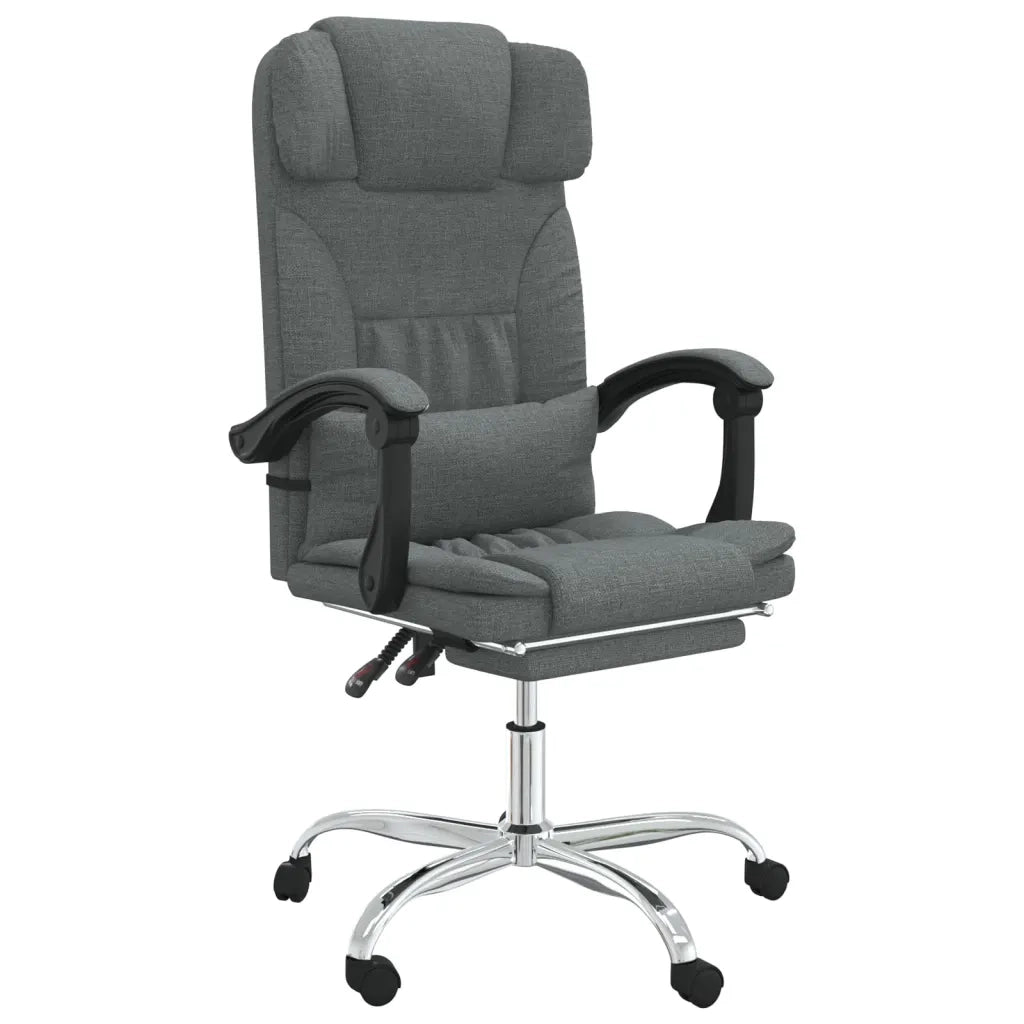 Sedia da Ufficio Massaggio Reclinabile Grigio Scuro in Tessuto cod mxl 5531