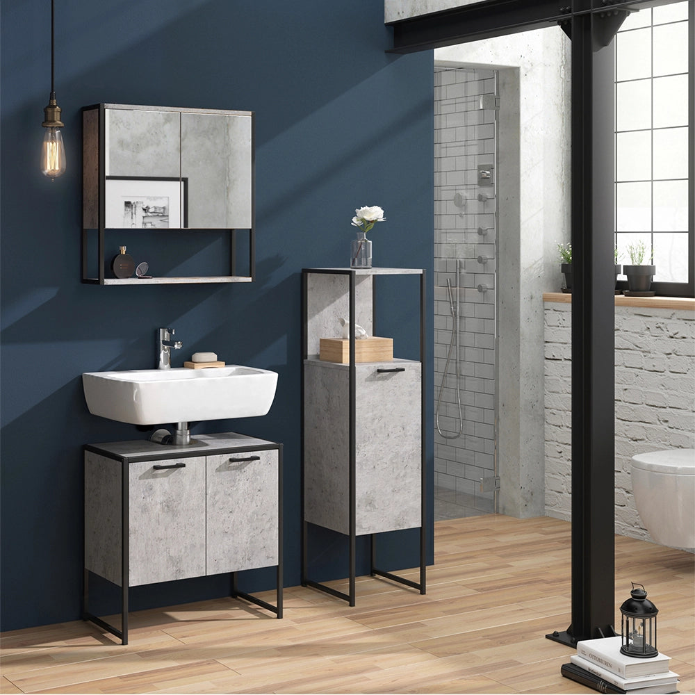 Vicco Mobiletto bagno Calcestruzzo 33 x 120.4 cm