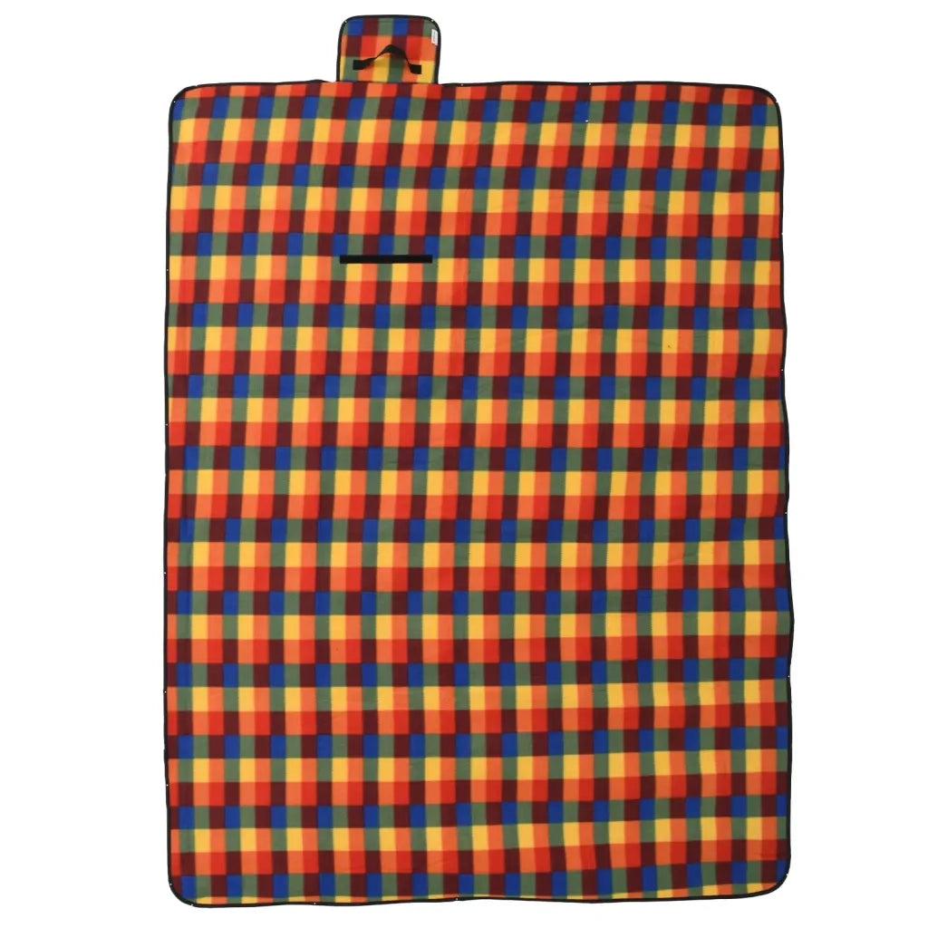 Tovaglia Picnic Pieghevole Quadri Multicolore 200x150cm Velluto CFW4983562