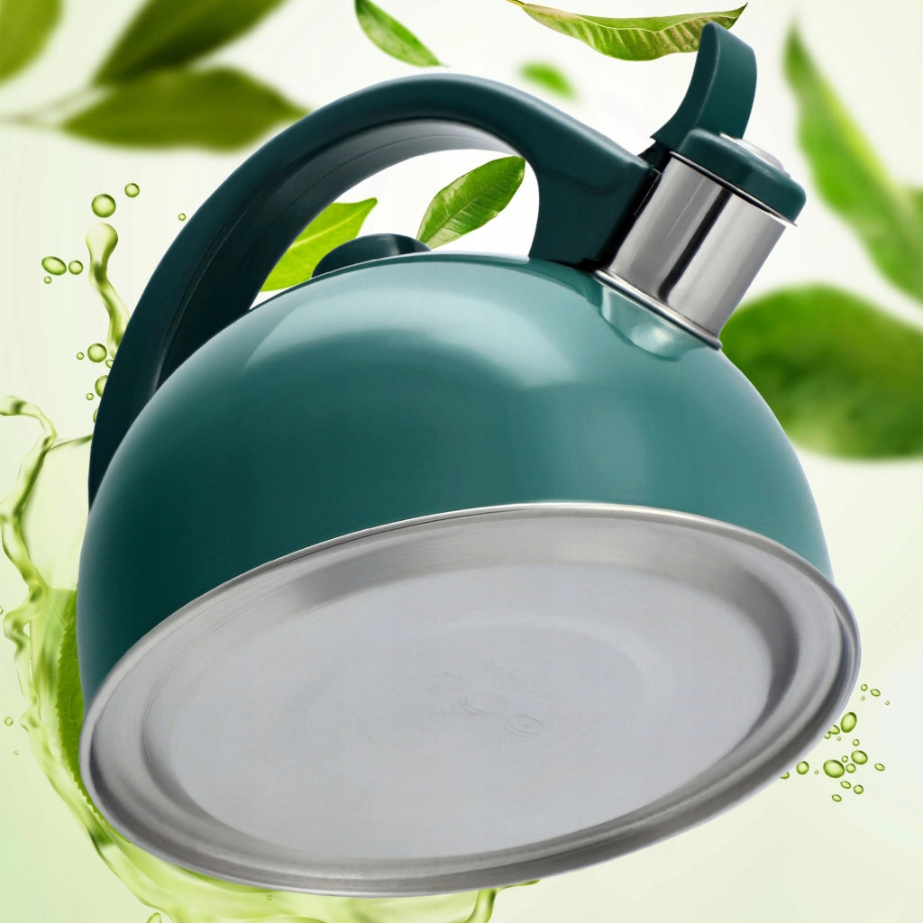 Bollitore a gas/induzione KADAX con fischietto, 1,7 l, acciaio verde tradizionale
