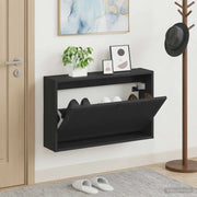 Mobiletto per Scarpe da Muro EDE 71 x 17 x 43 cm Nero 895966