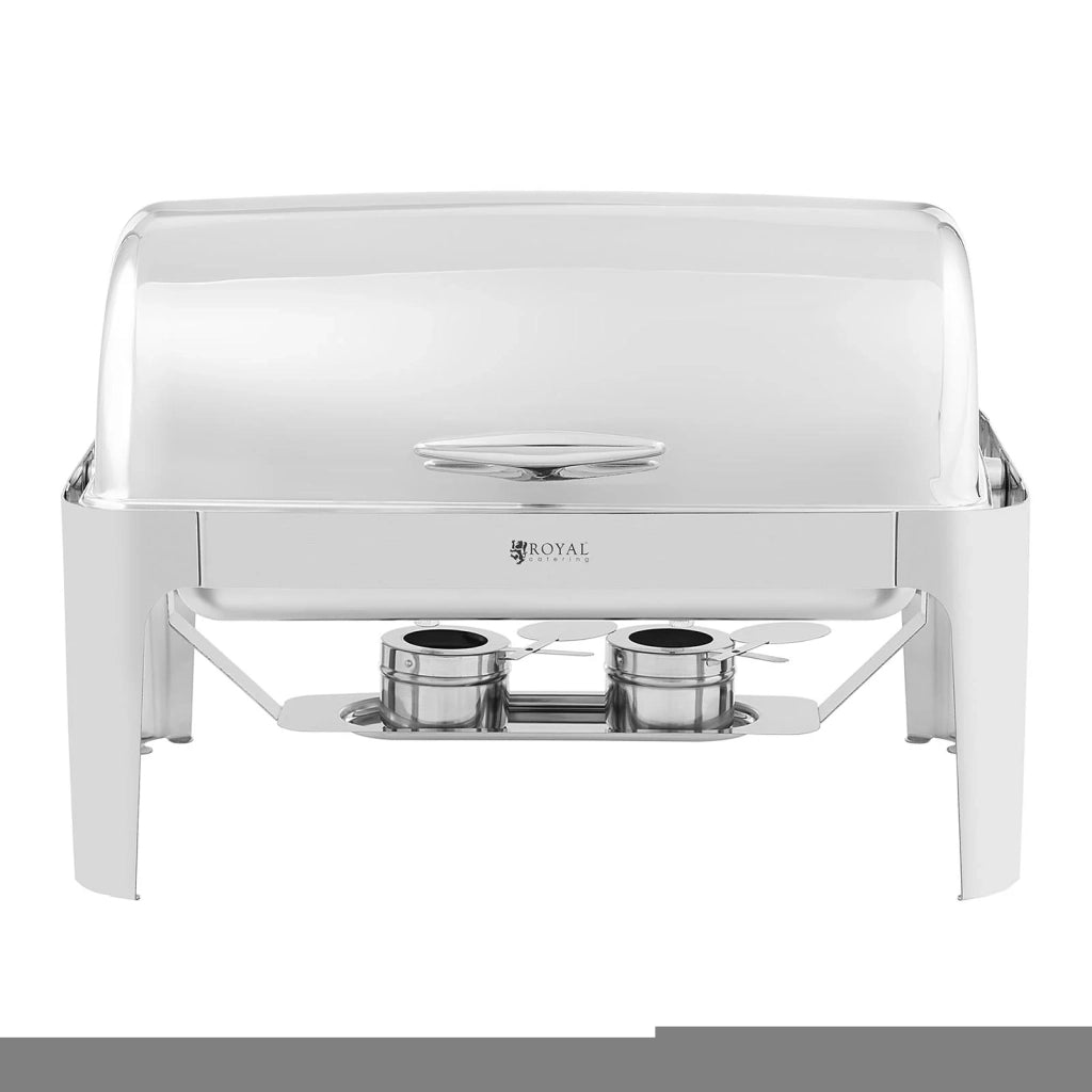 Scaldavivande buffet professionale candela scalda tè gn 1/1 8,5 l 2 fuochi rolltop coperchio ribaltabile (materiale: acciaio inox, volume: 8,5 l, 1 vaschetta gn 1/1) 4_0004231