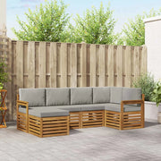 Set divano sezionale con cuscino 6 pcs Grigio Naturale e Chiaro