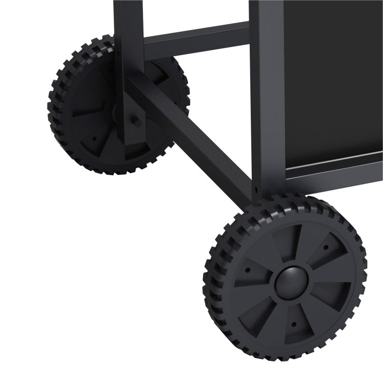 Barbecue a Gas GPL 2 Fuochi a Pietra Lavica con Fornello Laterale Nero