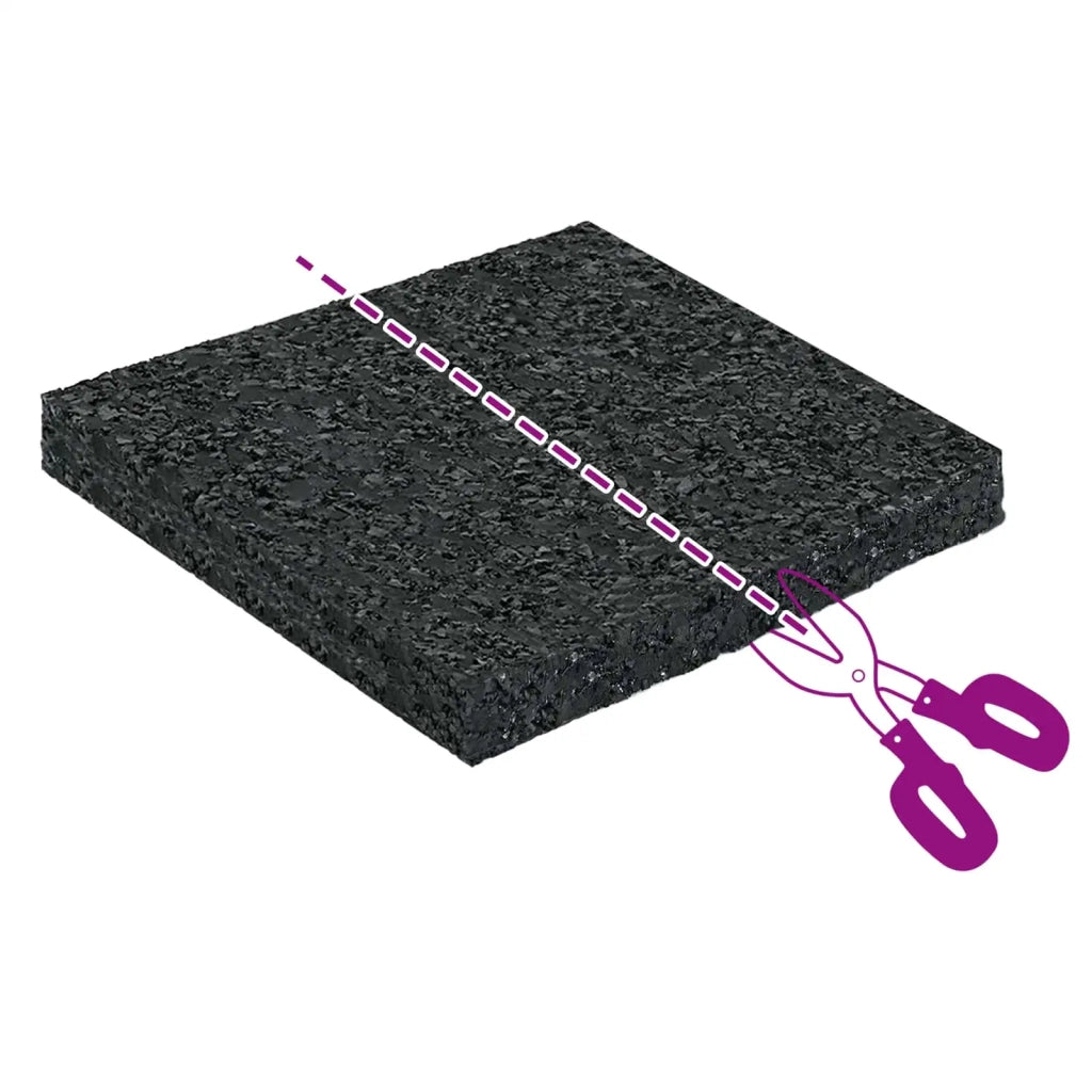 Pad per patio in granuli di gomma Nero 9 x 9 x 0,8 cm Gomma 42027242