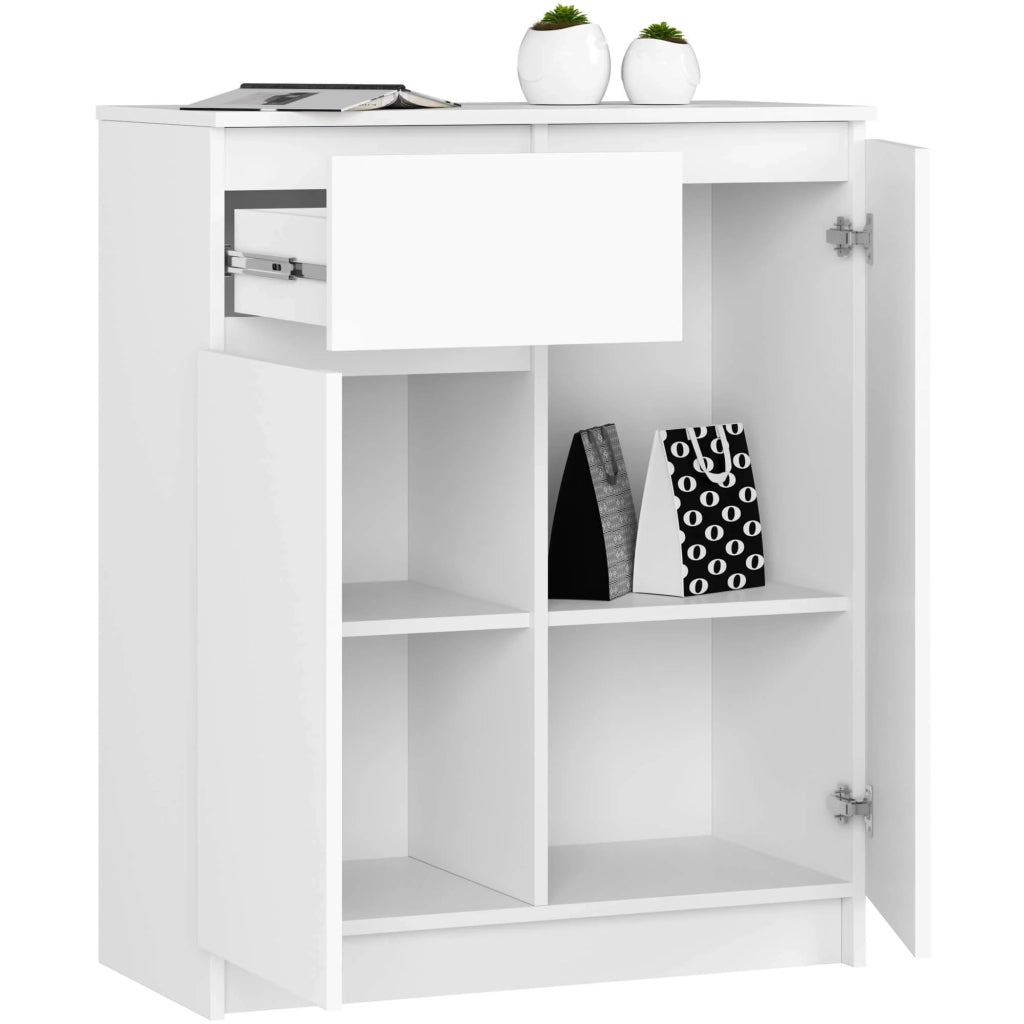 Cassettiera AKORD K80 Cassettiera Bianca 80 cm 2 ante 1 cassetto 80x40x99 cm
