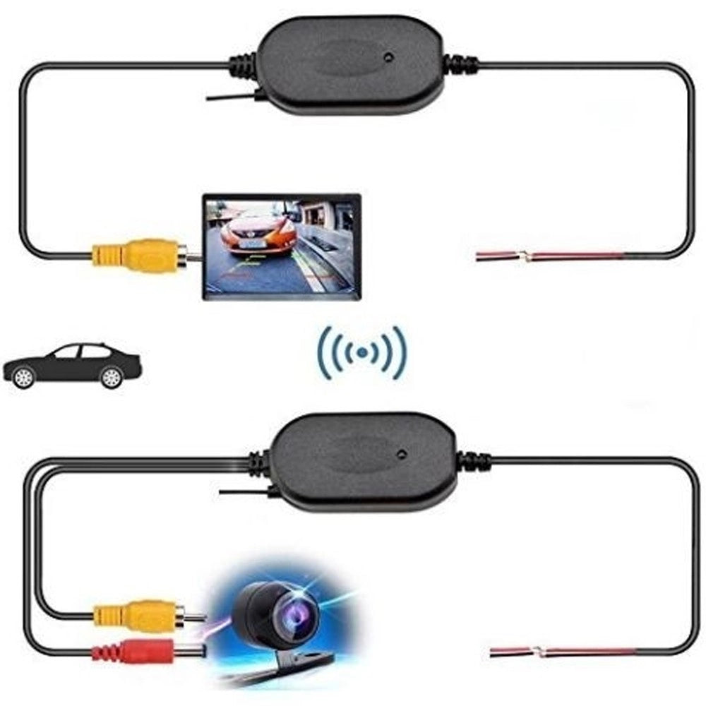 Trade Shop - Kit Rca Wireless Per Telecamera Retromarcia 2,4gh Trasmettitore Ricevitore Video -