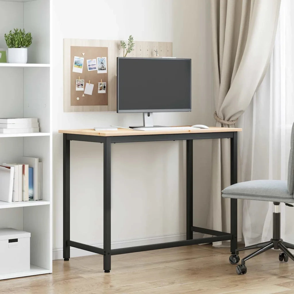 tavolo Naturale 100 x 50 x 77 cm Legno ingegnerizzato e acciaio 873792