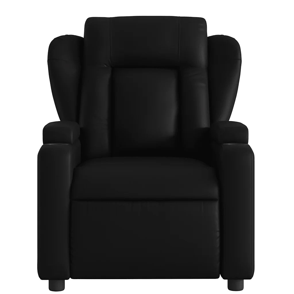 Divano Sedia-Poltrona reclinabile massaggiante in Similpelle Nera 314422
