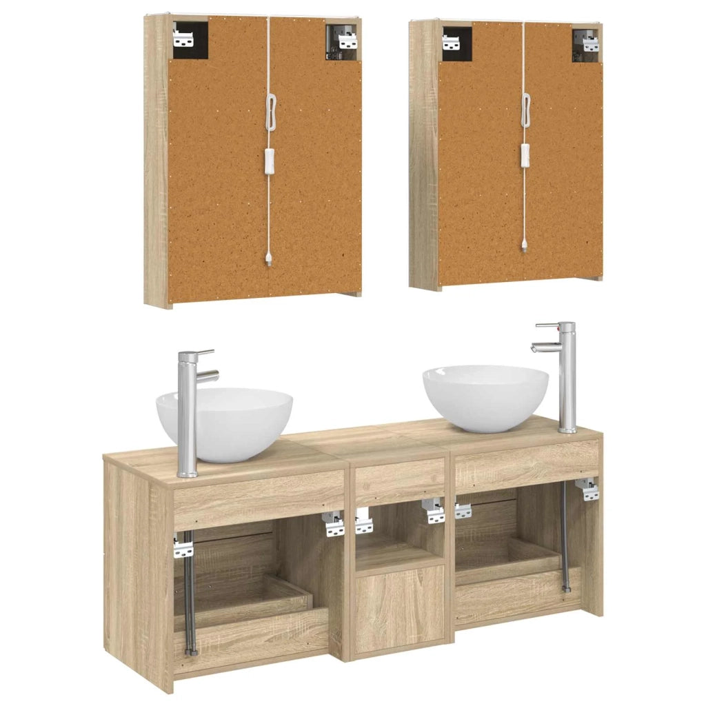 Set di mobili per il bagno 5 pcs Rovere Sonoma 3406729