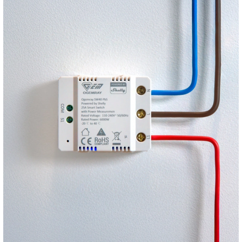 Shelly Ogemray Smart Relay 25A - Relè Smart Wi-Fi
