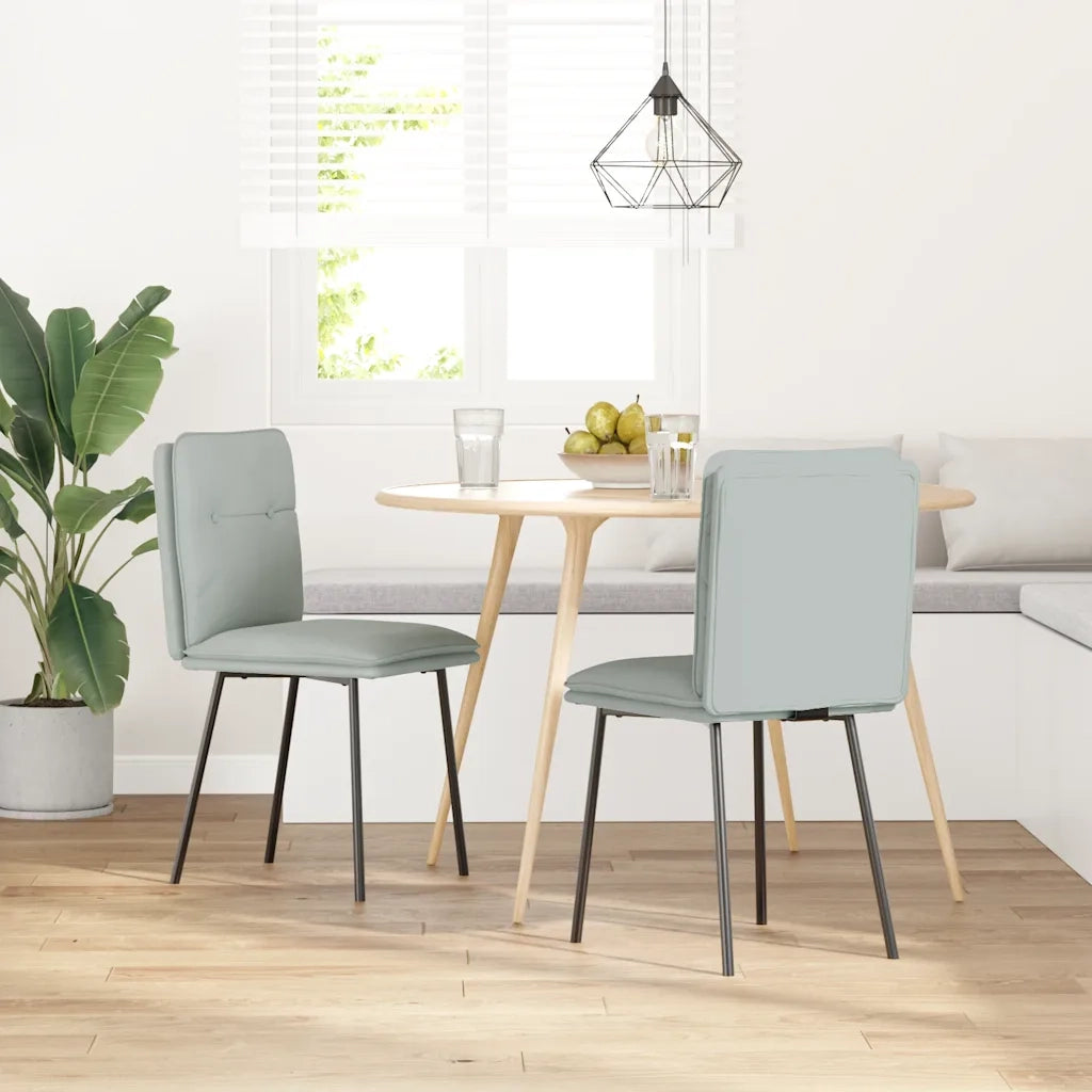 Sedie da Pranzo 2 pz | Sedie da cucina Grigio Chiaro in Velluto
