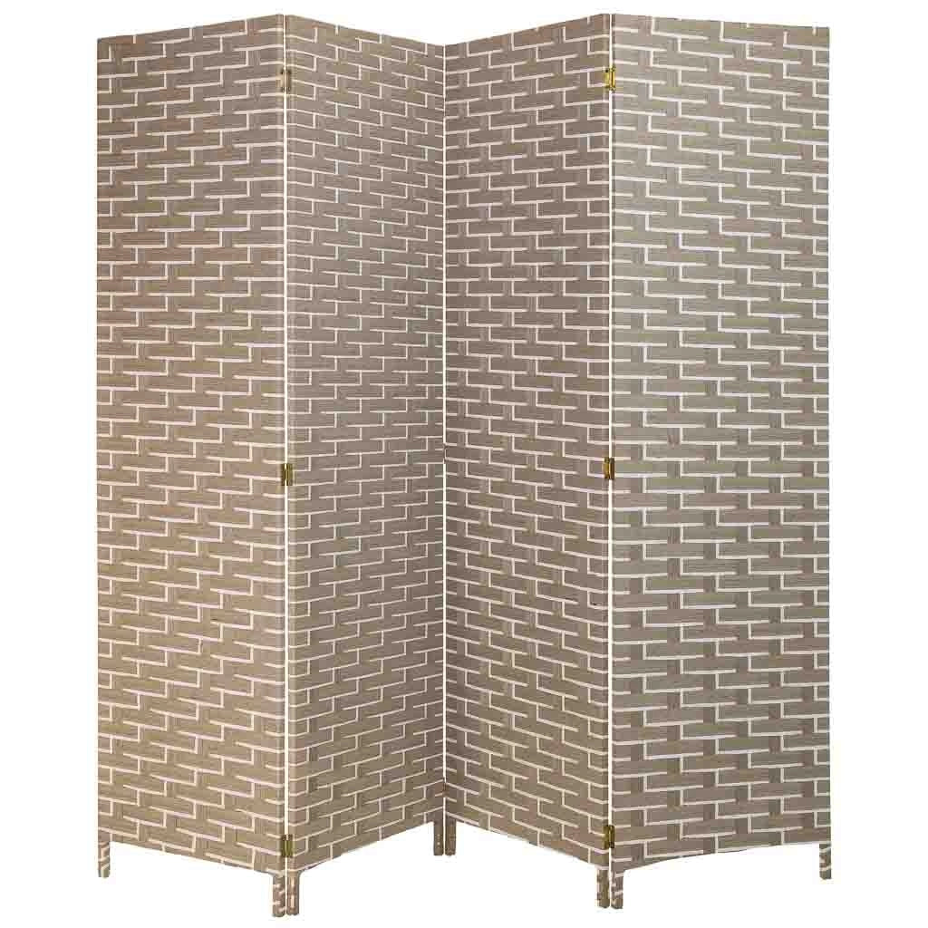 Biombo de papel trenzado 4 hojas 50(x4)x3x180h cm