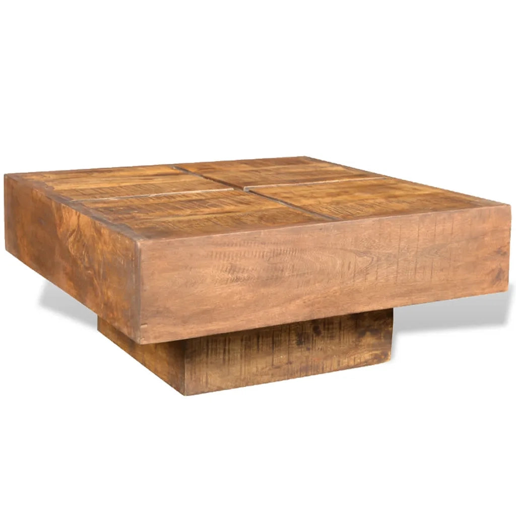 Tavolino da CaffÃ¨ Marrone Quadrato in Legno Massello di Mango  cod mxl 20543
