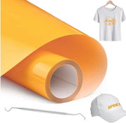 Foglio per plotter per tessuti - Arancione-giallo - 30,5 x 200 cm - Foglio flex - Foglio di trasferimento - Per magliette e cuscini