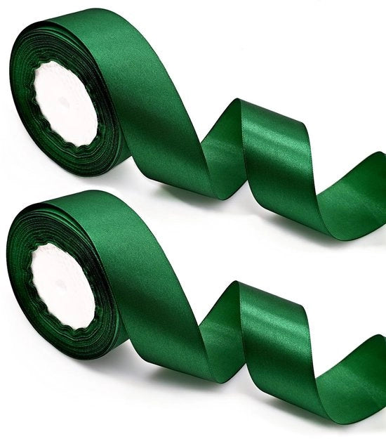 Lana Artificiale Satinata 44 Metri - Lint per Decorazione - Verde - 4 cm Larghezza - Lana Poliestere con Finissaggio