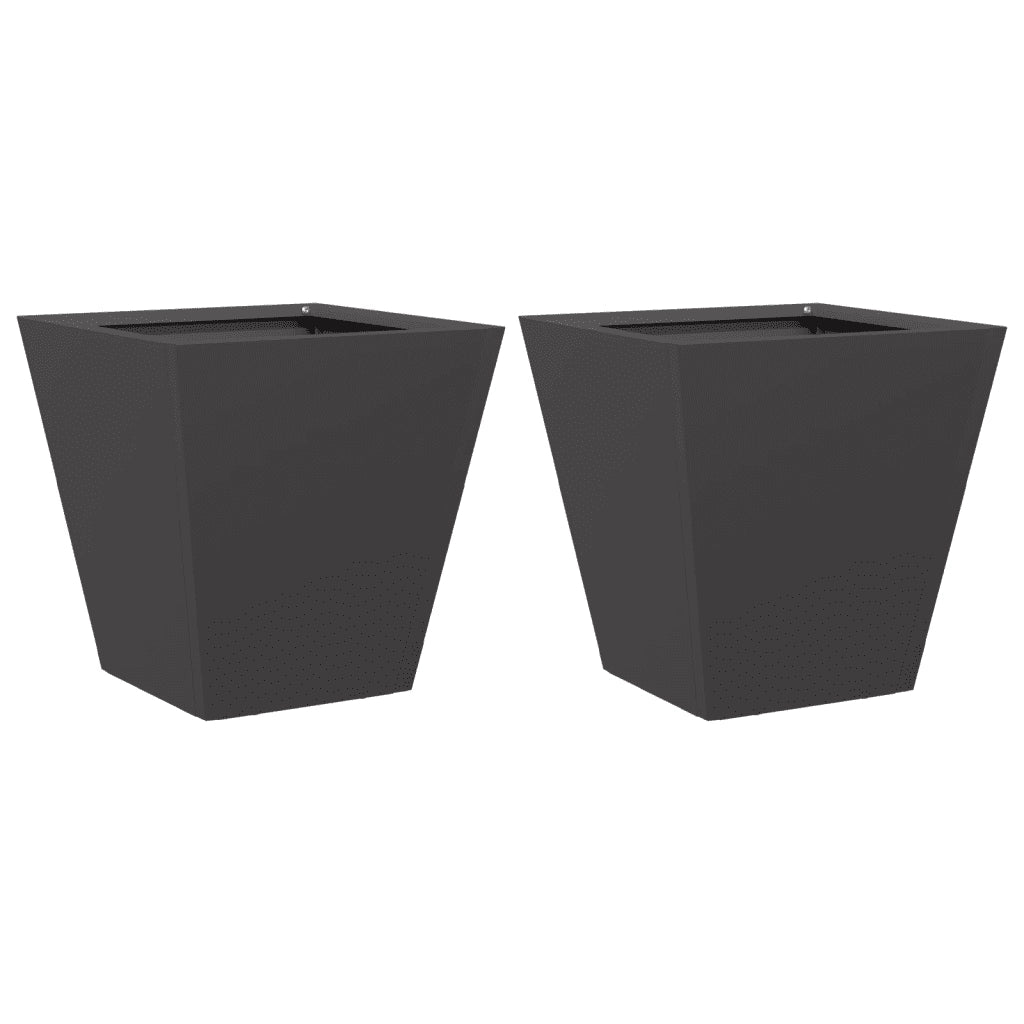 Fioriera da Giardino-Vaso da Esterno-Contenitore per Piante Nera 30x30x30 cm in Acciaio 708773