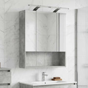 Mobiletto per specchio da bagno con lo scaffale Grigio cemento 889194