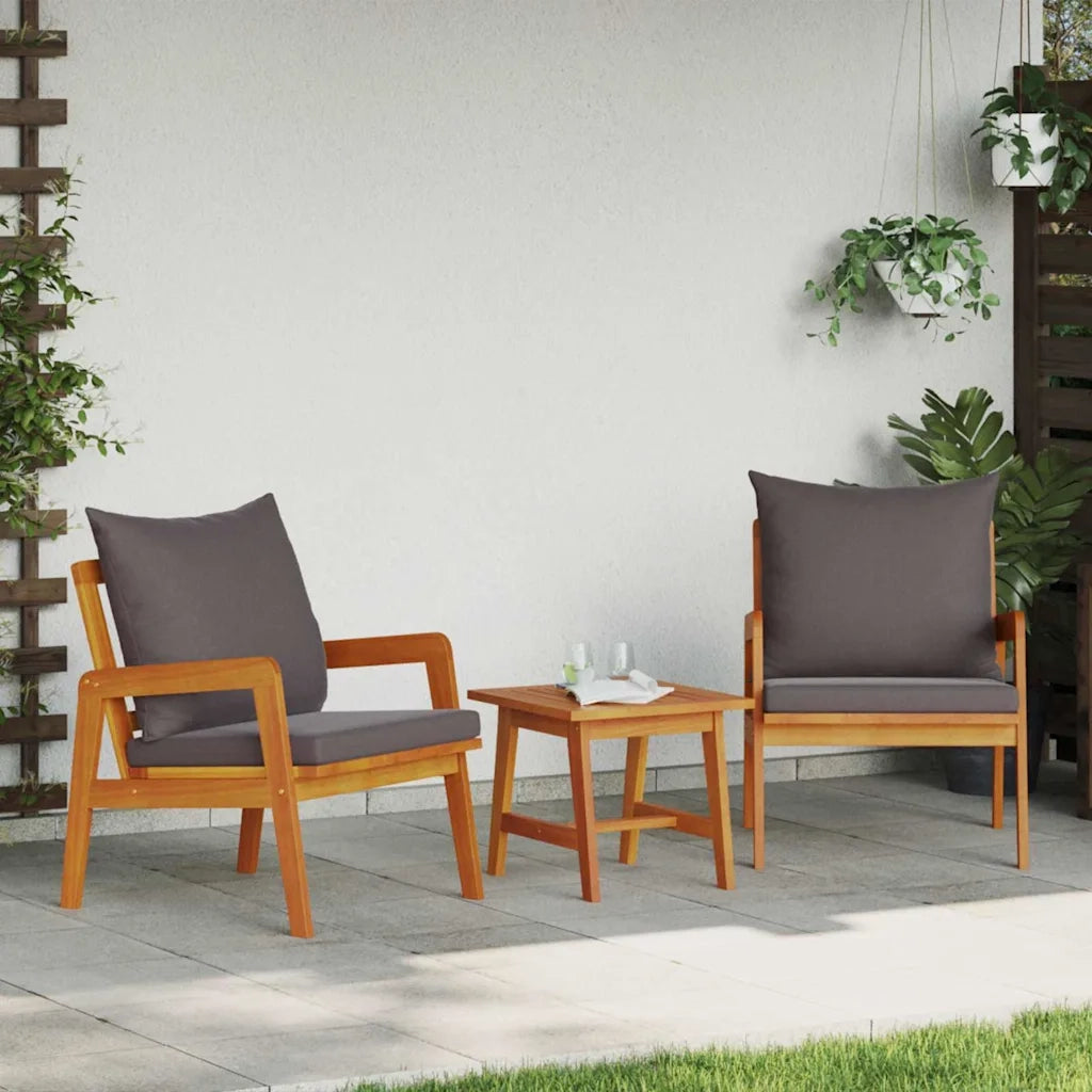 Sedia da patio-Sedia da Giardino 2 Pezzo Olio Naturale 65 x 59,5 x 72 cm