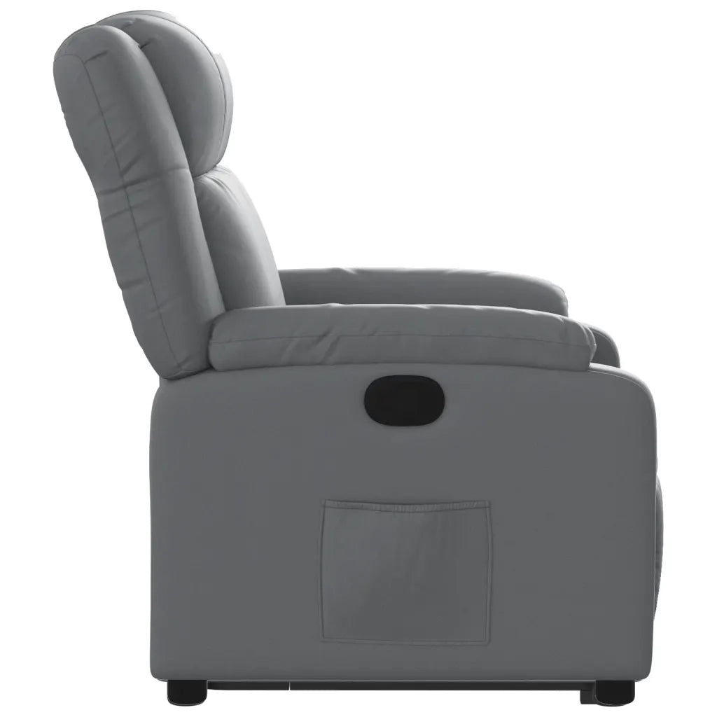 Poltrona Alzapersona Reclinabile Grigio in Similpelle 3205153