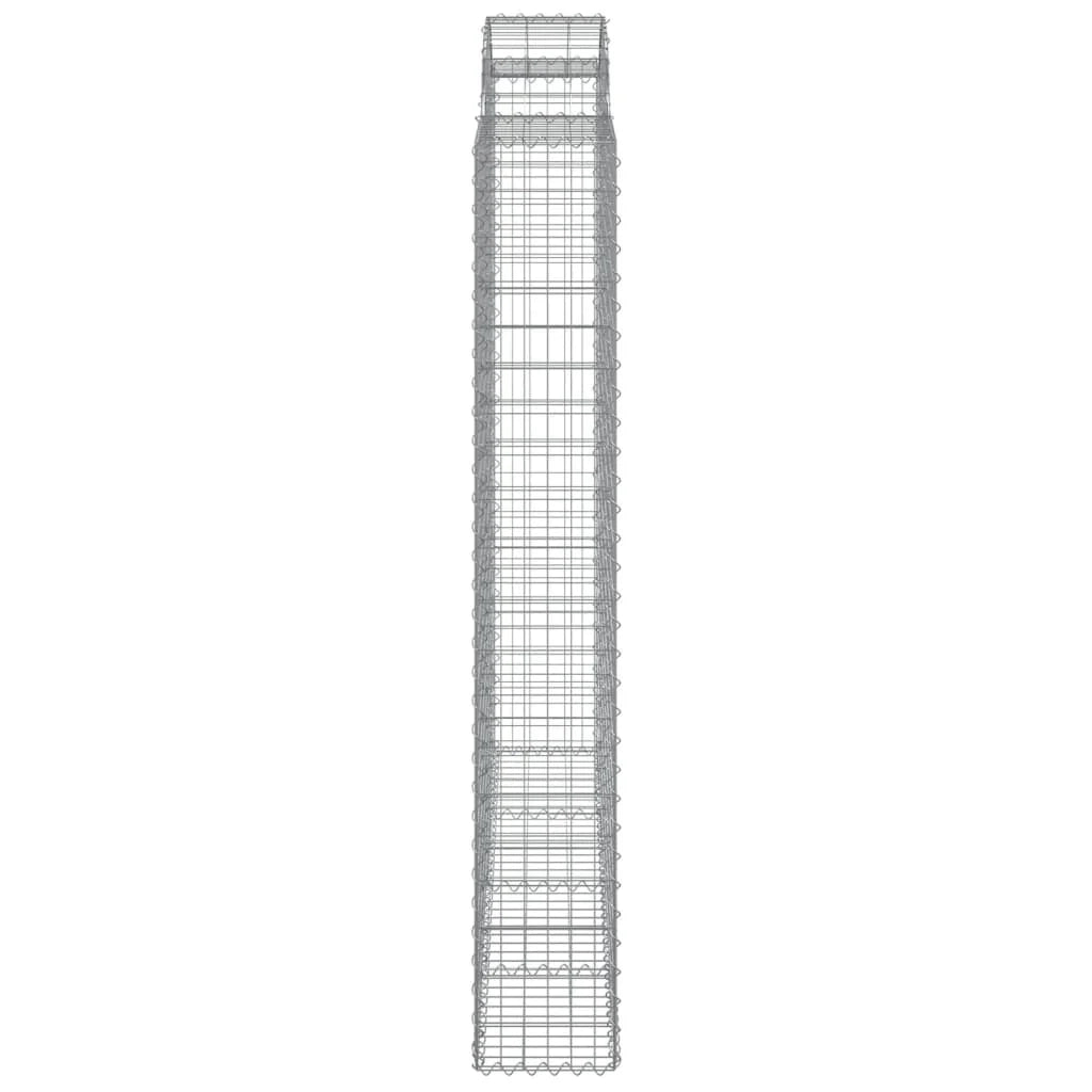 Gabbione cesti ad arco muro di contenimento gabbia recinzione 3 pz 200 x 30 x 200/220 cm ferro zincato Argento 02_0040735