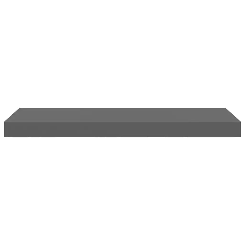 Scaffali a Parete 2 pz Grigio Lucido 60x23,5x3,8 cm in MDF 323791