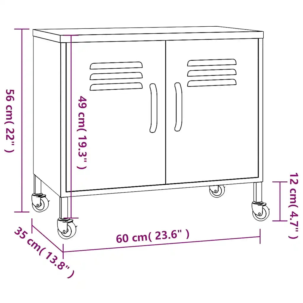 Armadietto Arancione 60x35x56 cm in Acciaio 336264
