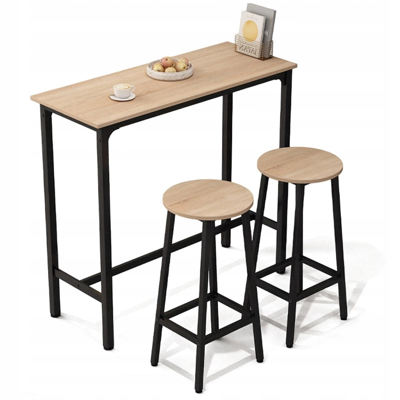 Set da bar tavolo da cucina + 2 sedie sgabello moderno industriale loft